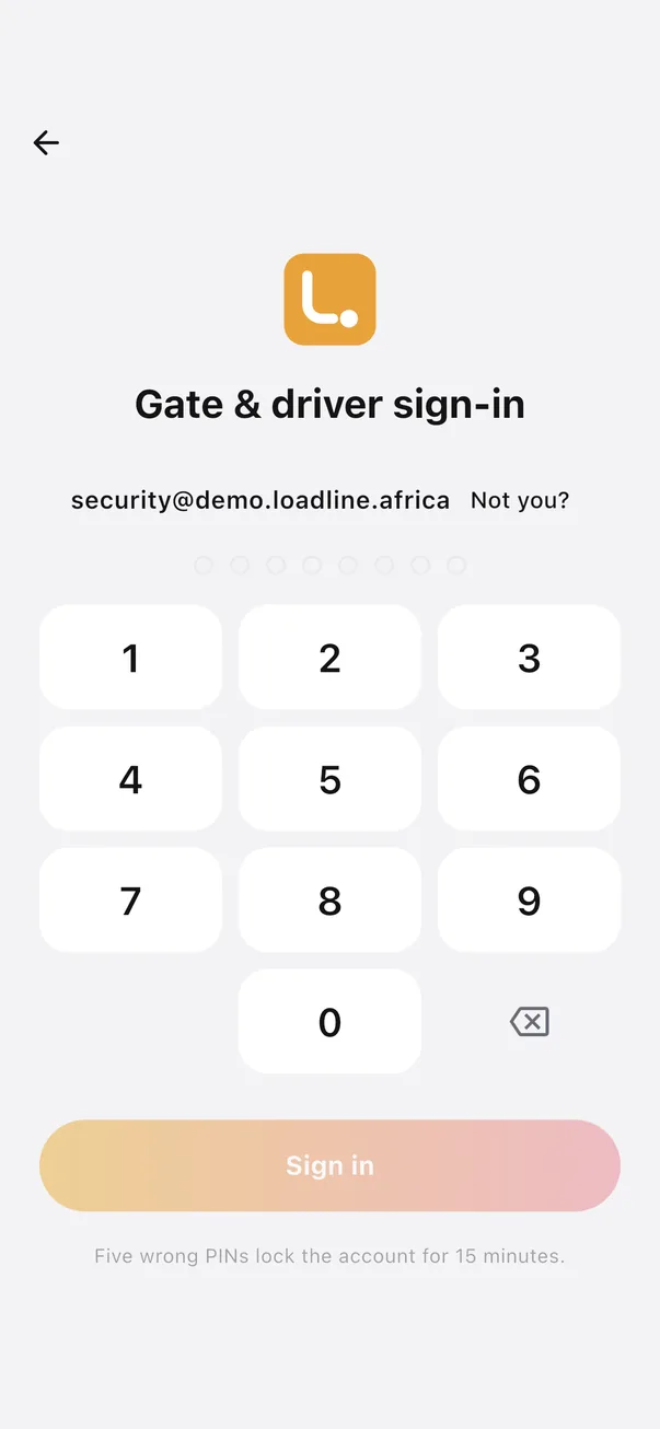 PIN sign-in